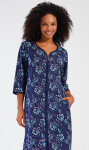 Dámske domáce šaty s trojštvrťovými rukávmi Lilies tmavě modrá 4XL