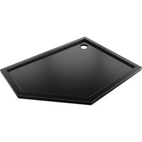 MEXEN - Flow päťboká sprchová vanička slim pravá 90 x 80, čierna mat 46P708090R