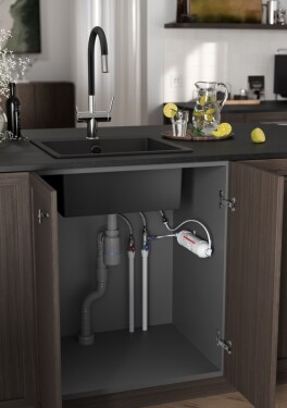 NOVASERVIS - Drezová stojanková batéria Filtrata s elast.ram, čierna-chróm BFT41B