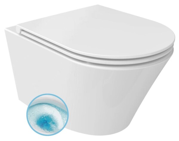 SAPHO - PACO závesná WC misa, Vortex Rimless, 36x53cm, biela PZ1012V