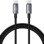 USAMS US-SJ661 čierna / Dátový kábel / USB-C - USB-C / 60W / 1,2m / Nylon (SJ661USB01)
