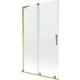 MEXEN/S - Velar L dvojkrídlová posuvná vaňová zástena 110 x 150, transparent, zlatá 896-110-003-01-50