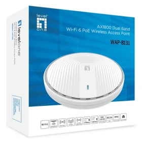 LevelOne WAP-8131 / AP / AX1800 / Dual-band / Wi-Fi 6 / PoE / stropná montáž (WAP-8131)