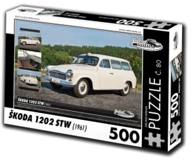 RETRO-AUTA Puzzle č. 80 Škoda 1202 STW sanitné vozidlo (1961)