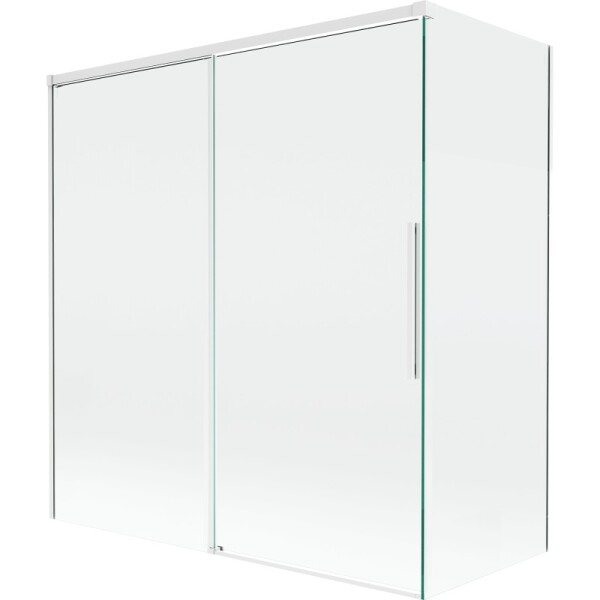 MEXEN/S - Rox vaňová zástena 2-krídlová posuvná 150 + 70 x 150, transparent, biela 8C9-150-070-20-00