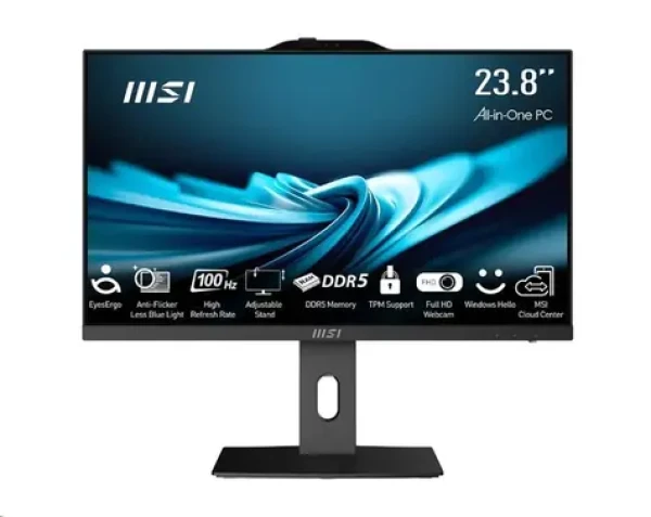 MSI PRE AP242P 14M-1090XEU čierna / All-in-one počítač / 23,8 "FHD / Intel Core i3-14100 / 16GB DDR5 / 512GB SSD / bez OS (PRO AP242P 14M-1090XEU)