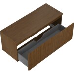 MEXEN/S - Rivel kúpeľňová skrinka pod umývadlo 120 cm s doskou, 1 šuplík, reliéf, orech 91A20-12047-1-BFC86