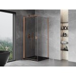 MEXEN/S - Mist-B sprchovací kút dvere krídlové 95 x 95, transparent, meď kartáčovaná 8A2T-095-095-65-00