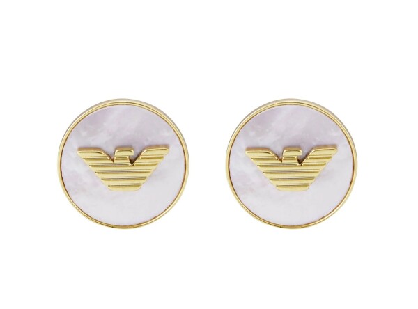 Emporio Armani Pôvabné náušnice s perleťou Eagle Logo EGS3141710