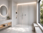 CERANO - Sprchová zástena Walk-in Crystal TL/P - 8 mm - bezvzperový systém + polička/držiak na uteráky - chróm, transparentné sklo - 100x50x200 CER-8050BD6392