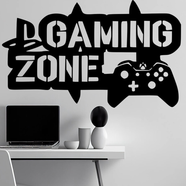 Veselá Stena Samolepka Gaming zone Farba: černá, Veľkosť: 100 x 60 cm