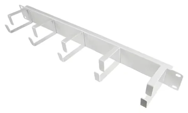 Good Connections 19" biela / Vyväzovací panel / 1U / 5x kovová priechodka (GC-N0156)