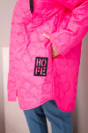 Dámska prešívaná bunda s kapucňou a HOPE Pink Neon UNI