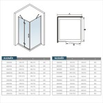 H K - Sprchovací kút MELODY F5 100x90 cm s jednokrídlovými dverami s pevnou stenou, (dvere 100cm / bočná stena 90cm) vrátane sprchovej vaničky z liateho mramoru SE-MELODYF510090/THOR-10090