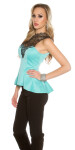 Elegant top with peplum and lace Einheitsgroesse