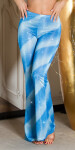 Sexy Koucla Party flarred pants with glitter gradient blue Einheitsgroesse