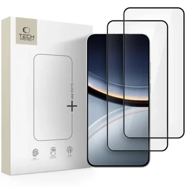 Tech-Protect Glass FIT+ čierna / Tvrdené sklo / XIAOMI POCO F7 5G / 2 ks