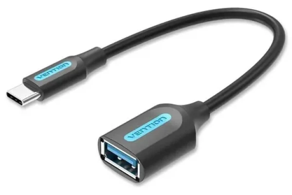 Vention USB-C na USB-A OTG kábel čierna / Kábel USB / USB 3.2 Gen 1 / 5 Gbit / s / 0.15 m (CCVBB)
