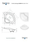 BESCO - Štvrťkruhová sprchová vanička OLIVER I - Nožičky k vani - Bez nožičiek, Rozmer A - 80, Rozmer B - 80 VANKOLIVEI80