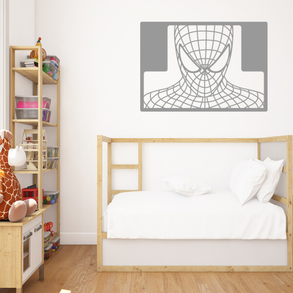 Veselá Stena Samolepka Spiderman portrét Farba: šedá, Veľkosť: 60 x 42 cm