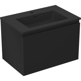 MEXEN/S - Orio kúpeľňová skrinka 70 cm s umývadlom Otis, 1 šuplík, čierna mat 91A10-07047-1-BF71-W18M71