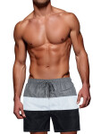 Pánske šedo-biele plavecké šortky FashionStreet SX2519 XXL