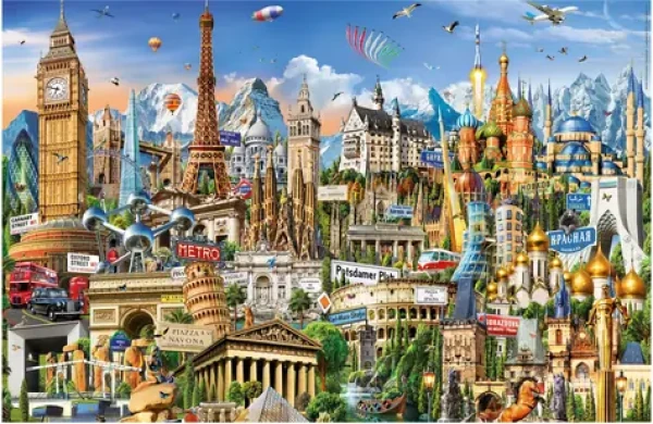 Educa Miniatúrne puzzle Symboly Európy
