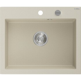 MEXEN MEXEN - Elix granitový drez 1-miska 600 x 500 mm, béžový, sifón chróm 6525601005-69