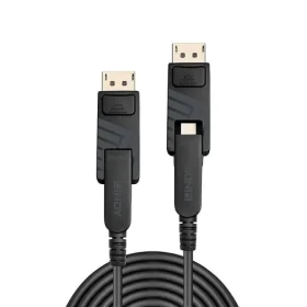 Lindy Fibre Optic Hybrid Mini DisplayPort 1.4 čierna / DisplayPort kábel / 70 m / 8K 60Hz / 32,4 Gbit / s (38485)