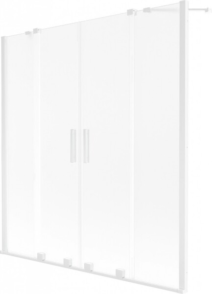 MEXEN/S - Velar Duo dvojkrídlová posuvná vaňová zástena 150 x 150, dekor, biela 896-150-000-32-20