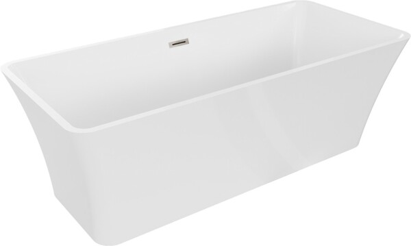 MEXEN/S - Tonia voľne stojaca vaňa 170 x 75, biela, sifón a prepad nikel kartáčovaná 52171707500-97