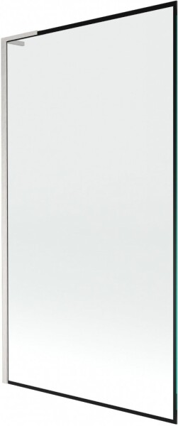 MEXEN/S - Next L vaňová zástena FIX 100 x 150, čierna vzor, nikel kartáčovaná 895-100-000-03-70-97