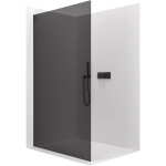 CERANO - Sprchová zástena Walk-in Crystal Ľ/P - 10 mm - bezvzperový systém - čierna matná, grafitové sklo - 120x200 CER-8050BD82695
