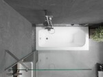 MEXEN/S - Vega obdĺžniková vaňa 160 x 70 cm s panelom + vaňová zástena 100, transparent, chróm 550116070X9510000001