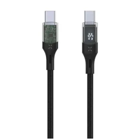 FIXED Kábel s displejom USB-C/USB-C PD 1.2m USB 2.0 100W čierny (FIXDD-CC12-BK)