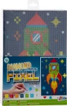 GRAFIX Diamantové maľovanie na ráme Pixel Raketa 15x20cm