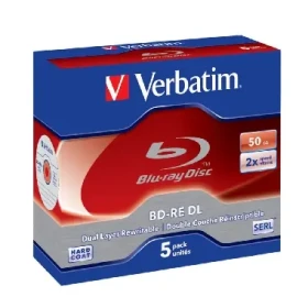 Verbatim Blue-Ray BD-RE / 50 GB / 2x / DualLayer / 5ks jewel case (43760)