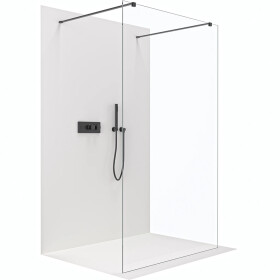 CERANO - Sprchová zástena Walk-in Onyx Duo Ľ/P - 8 mm - hranatá vzpera - čierna matná, transparentné sklo - 120x200 CER-8050BD2023
