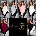 Trendy KouCla bat knit Oversize sweater black Einheitsgroesse