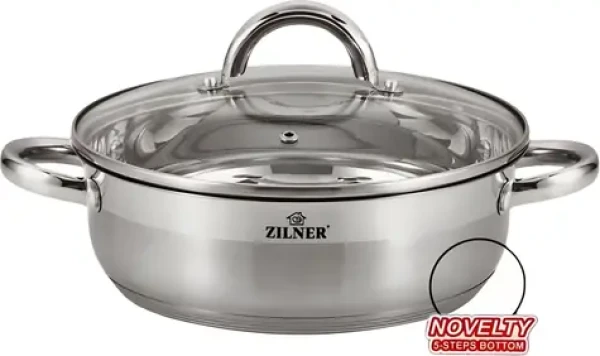 Zilner ZL-7406 / Hrniec / nerezová oceľ / nízky / 7,5 l / priemer 30 cm (ZL-7406)