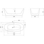 MEXEN - Olea voľne stojaca vaňa vzor 170 x 80, biela, bez krytky prepadu a zátky 52821708000-SS