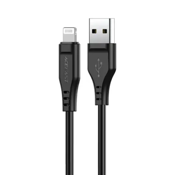 Acefast C3-02 čierna / Kábel USB-A - Lightning / MFi certifikácia / 2,4 A / 1,2 m