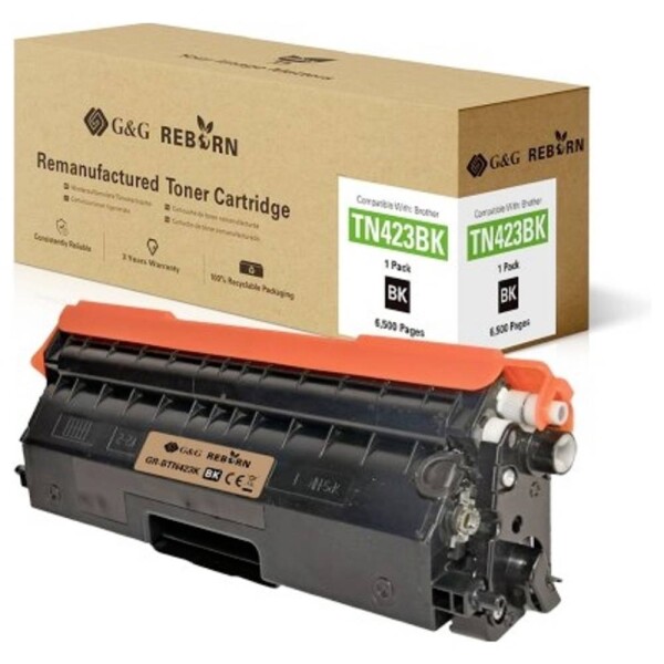 G&G Reborn remanufactured toner náhradný Brother TN-423BK čierna 6500 Seiten kompatibilná toner; 21188