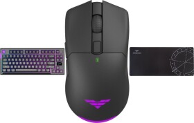 PREYON Klawiatura PREYON SILENT CLAW TKL Yellow + Mysz PREYON Owl Wireless + Podkładka PREYON Falcon Speed XL