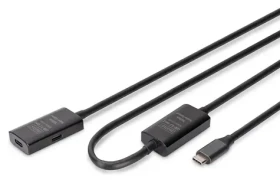 Digitus DA-73109 čierna / Aktívny predlžovací kábel USB-C / USB 3.2 Gen1 5 Gbit/s / 10 m (DA-73109)