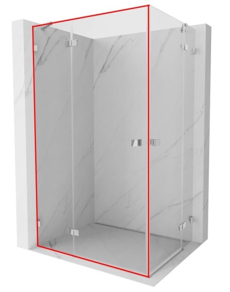 MEXEN - LUNAR (M+D) sklo 140x200 cm 8 mm, transparentné, ľavé 834-140-000-00-00-L