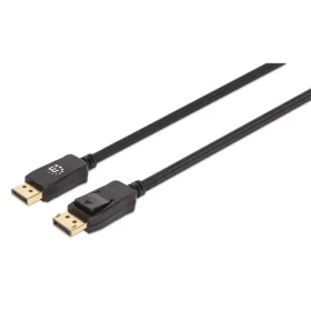Manhattan DisplayPort 1.4 čierna / DisplayPort kábel / 3 m / 8K 60Hz / pozlátené konektory (353625)