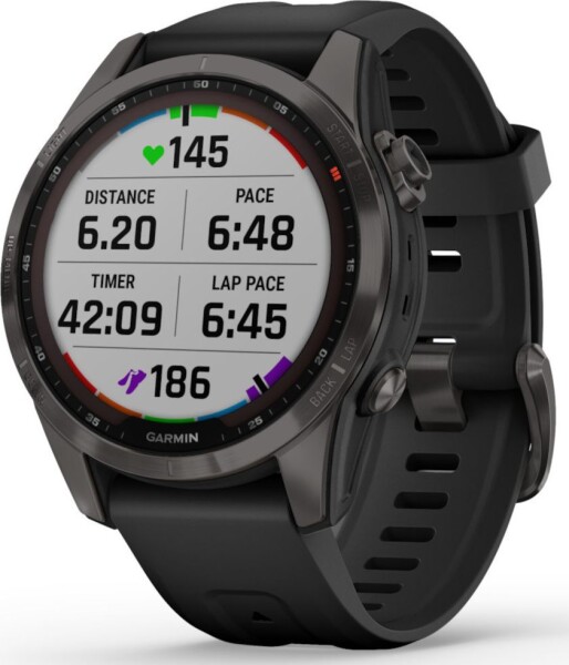 Garmin Fenix 7S Sapphire Solar DLC Čierny