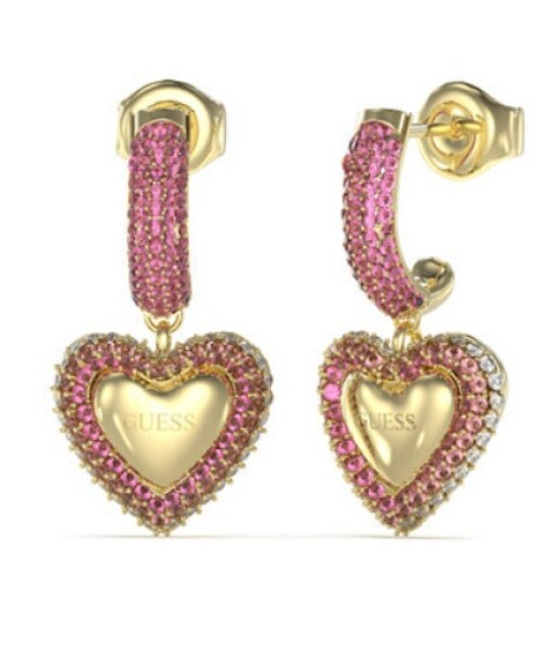 Guess Pozlátené oceľové náušnice Beloved JUBE05010JWYGPKT/U