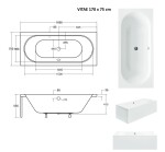 BESCO - Obdĺžniková vaňa VITAE - Nožičky k vani - S nožičkami, Rozmer vane - 170 × 75 cm VANVITAE170 + OLVPINOZ